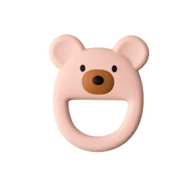 accessories teether silicone teddy - rosy pink