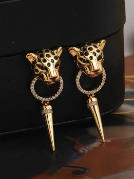 Geometric Leopard Eardrop Earrings Accessories