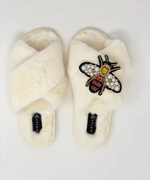 Queen Bee Cross Slipper Cream